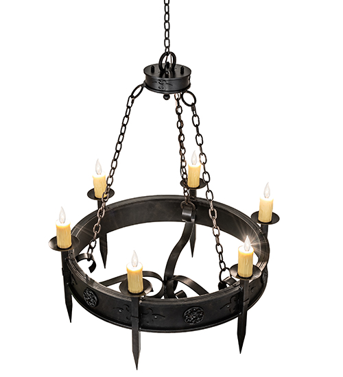  GOTHIC SCROLL FEATURES CRAFTED OF STEEL FAUX CANDLE SLEVES CANDLE BULB ON TOP