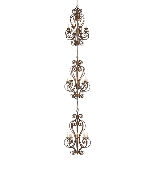  VICTORIAN GOTHIC SCROLL FEATURES CRAFTED OF STEEL FAUX CANDLE SLEVES CANDLE BULB ON TOP