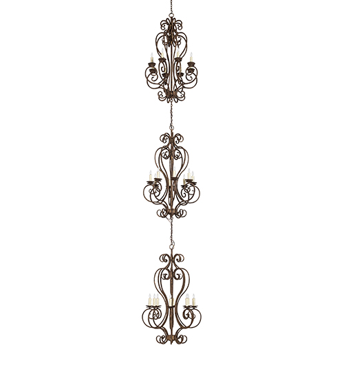  VICTORIAN GOTHIC SCROLL FEATURES CRAFTED OF STEEL FAUX CANDLE SLEVES CANDLE BULB ON TOP