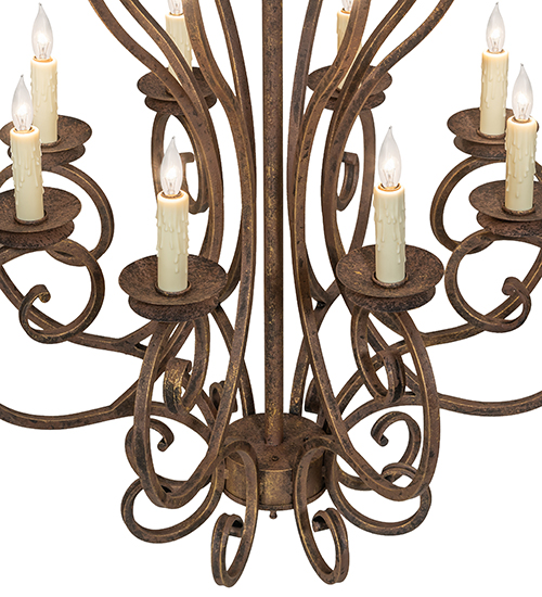  VICTORIAN GOTHIC SCROLL FEATURES CRAFTED OF STEEL FAUX CANDLE SLEVES CANDLE BULB ON TOP