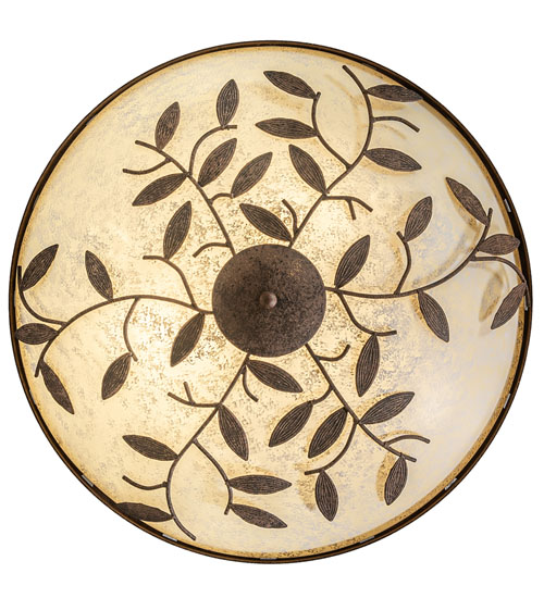  RUSTIC IDALIGHT STAMPED/CAST METAL LEAF ROSETTE FLOWER ACCENT