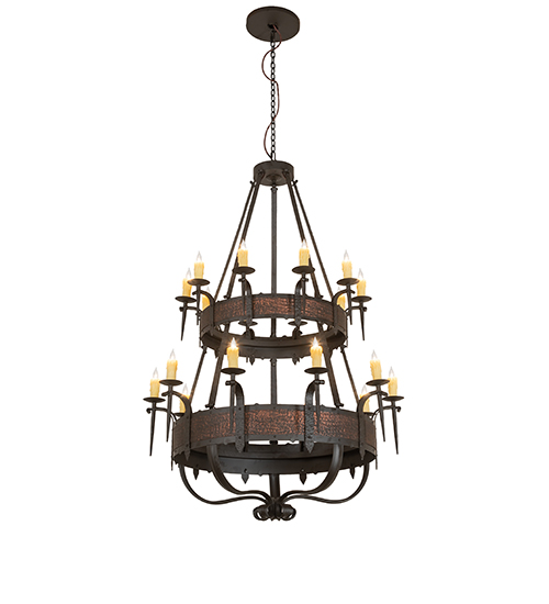  LODGE RUSTIC OR MOUNTIAN GREAT ROOM GOTHIC SCROLL FEATURES CRAFTED OF STEEL FAUX CANDLE SLEVES CANDLE BULB ON TOP