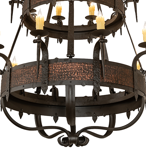  LODGE RUSTIC OR MOUNTIAN GREAT ROOM GOTHIC SCROLL FEATURES CRAFTED OF STEEL FAUX CANDLE SLEVES CANDLE BULB ON TOP