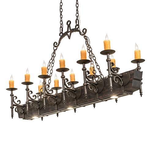  VICTORIAN GOTHIC SCROLL FEATURES CRAFTED OF STEEL FAUX CANDLE SLEVES CANDLE BULB ON TOP