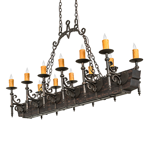  VICTORIAN GOTHIC SCROLL FEATURES CRAFTED OF STEEL FAUX CANDLE SLEVES CANDLE BULB ON TOP