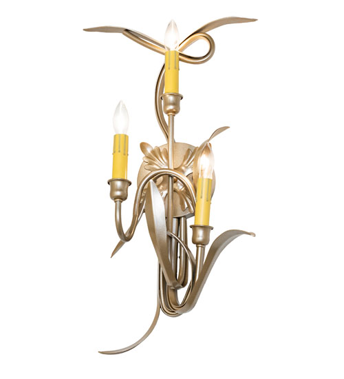  FLORAL NOUVEAU SCROLL FEATURES CRAFTED OF STEEL FAUX CANDLE SLEVES CANDLE BULB ON TOP