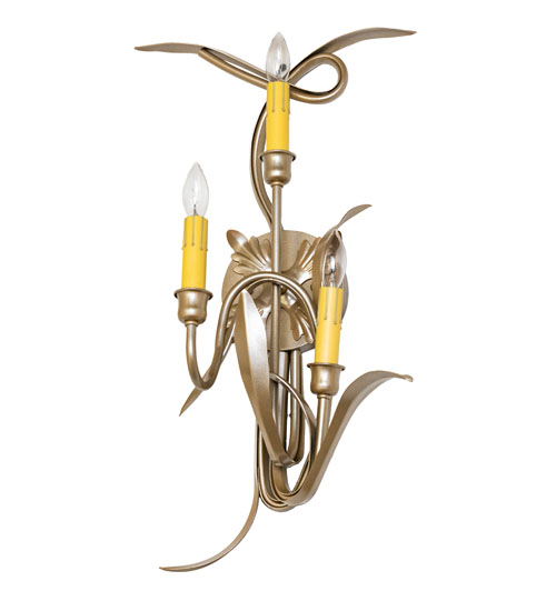  FLORAL NOUVEAU SCROLL FEATURES CRAFTED OF STEEL FAUX CANDLE SLEVES CANDLE BULB ON TOP