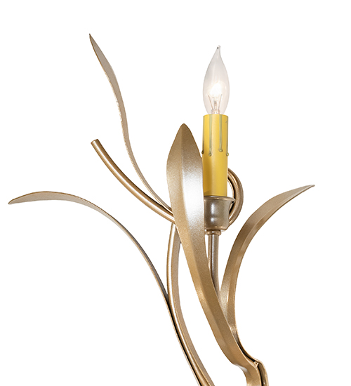  FLORAL NOUVEAU SCROLL FEATURES CRAFTED OF STEEL FAUX CANDLE SLEVES CANDLE BULB ON TOP