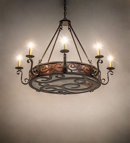  VICTORIAN SCROLL FEATURES CRAFTED OF STEEL FAUX CANDLE SLEVES CANDLE BULB ON TOP SCROLL ACCENTS-LASER CUT OR EMBEDDED