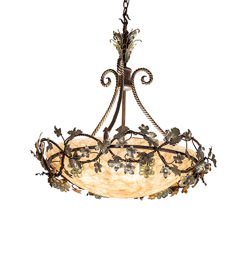  NOUVEAU FRUIT SCROLL FEATURES CRAFTED OF STEEL STAMPED/CAST METAL LEAF ROSETTE FLOWER ACCENT