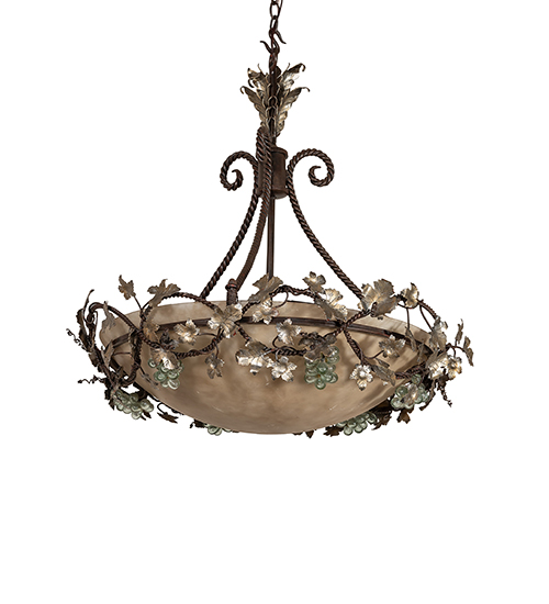  NOUVEAU FRUIT SCROLL FEATURES CRAFTED OF STEEL STAMPED/CAST METAL LEAF ROSETTE FLOWER ACCENT