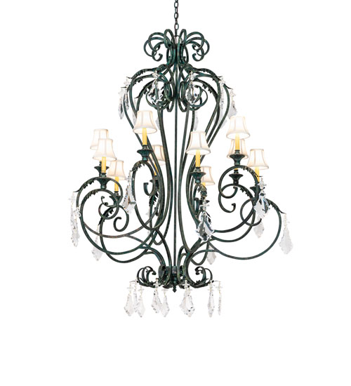  VICTORIAN FABRIC SCROLL FEATURES CRAFTED OF STEEL CRYSTAL ACCENTS