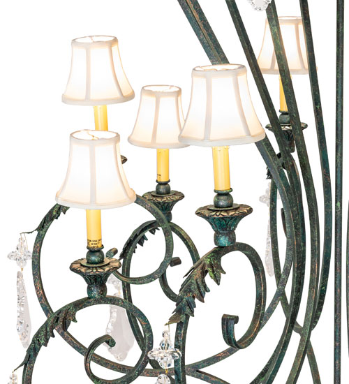  VICTORIAN FABRIC SCROLL FEATURES CRAFTED OF STEEL CRYSTAL ACCENTS