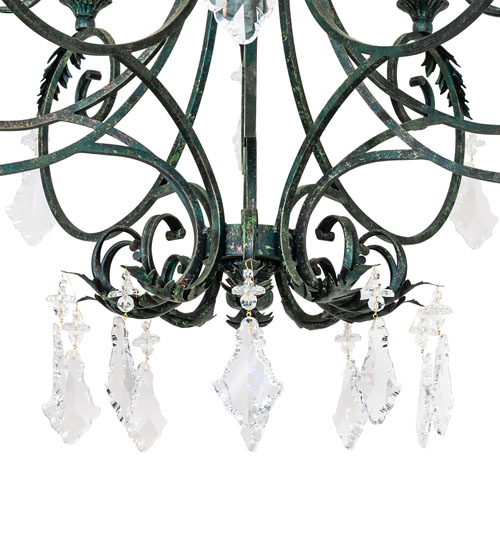  VICTORIAN FABRIC SCROLL FEATURES CRAFTED OF STEEL CRYSTAL ACCENTS