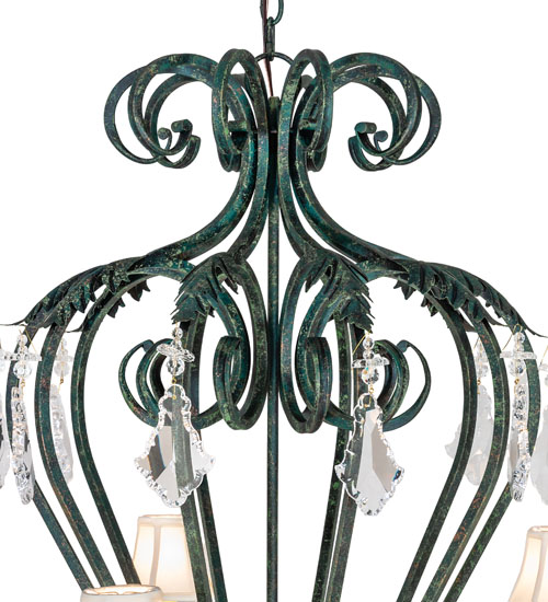  VICTORIAN FABRIC SCROLL FEATURES CRAFTED OF STEEL CRYSTAL ACCENTS